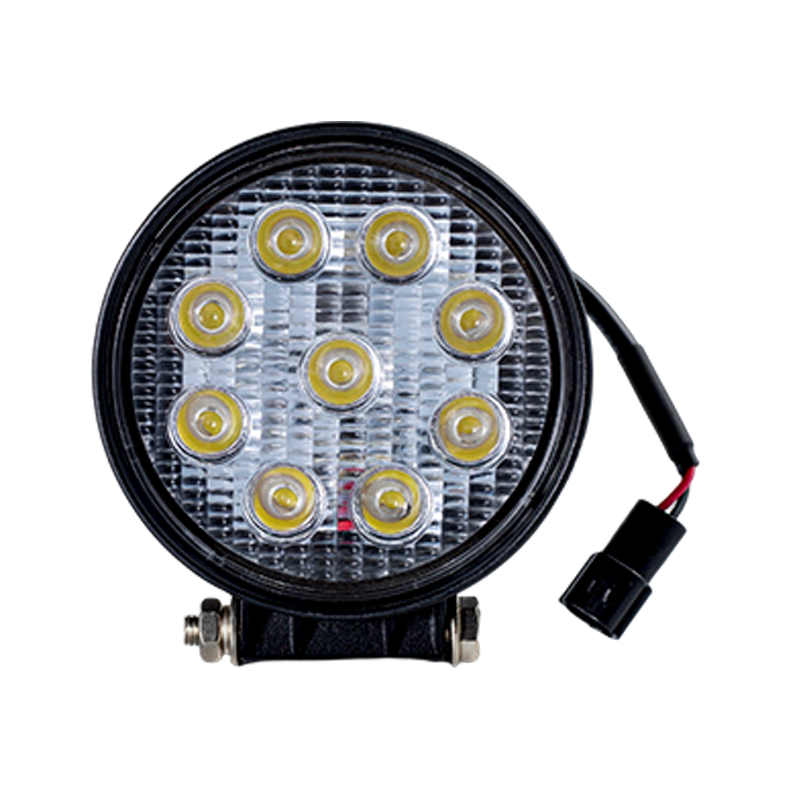 IP67 001 Luz de trabalho redonda de 9 LEDs para serviços pesados ​​para veículos industriais