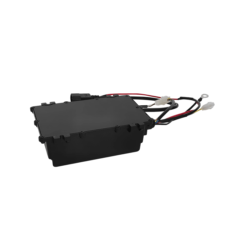 Carregador de bateria integrado de 360 W para empilhadeiras e veículos industriais