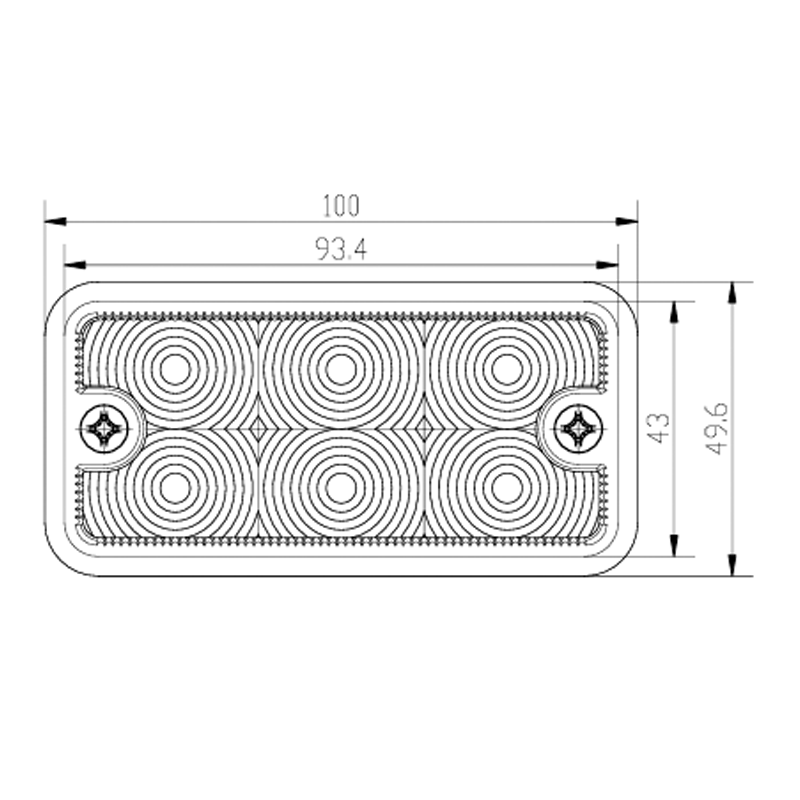 Luz indicadora compacta de posição frontal e largura LED IP66 para vários veículos de engenharia